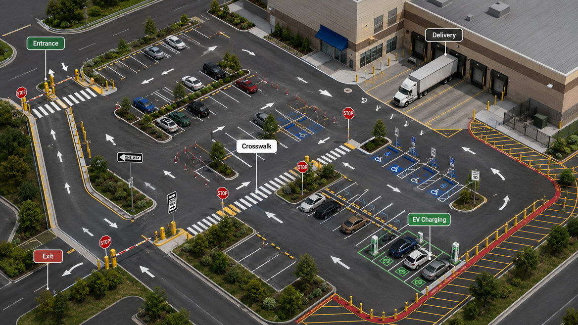 Parking Lot Safety Sign System Parking Lot Safety Sign System