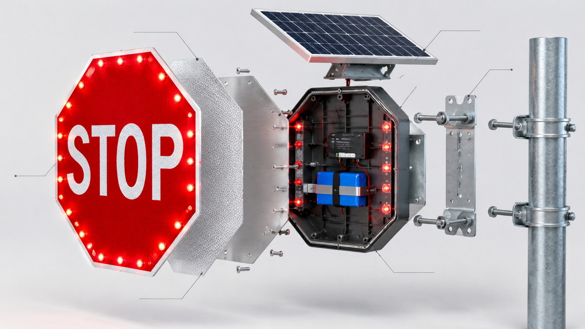 Solar Led Stop Sign Technical Components Solar Led Stop Sign Technical Components