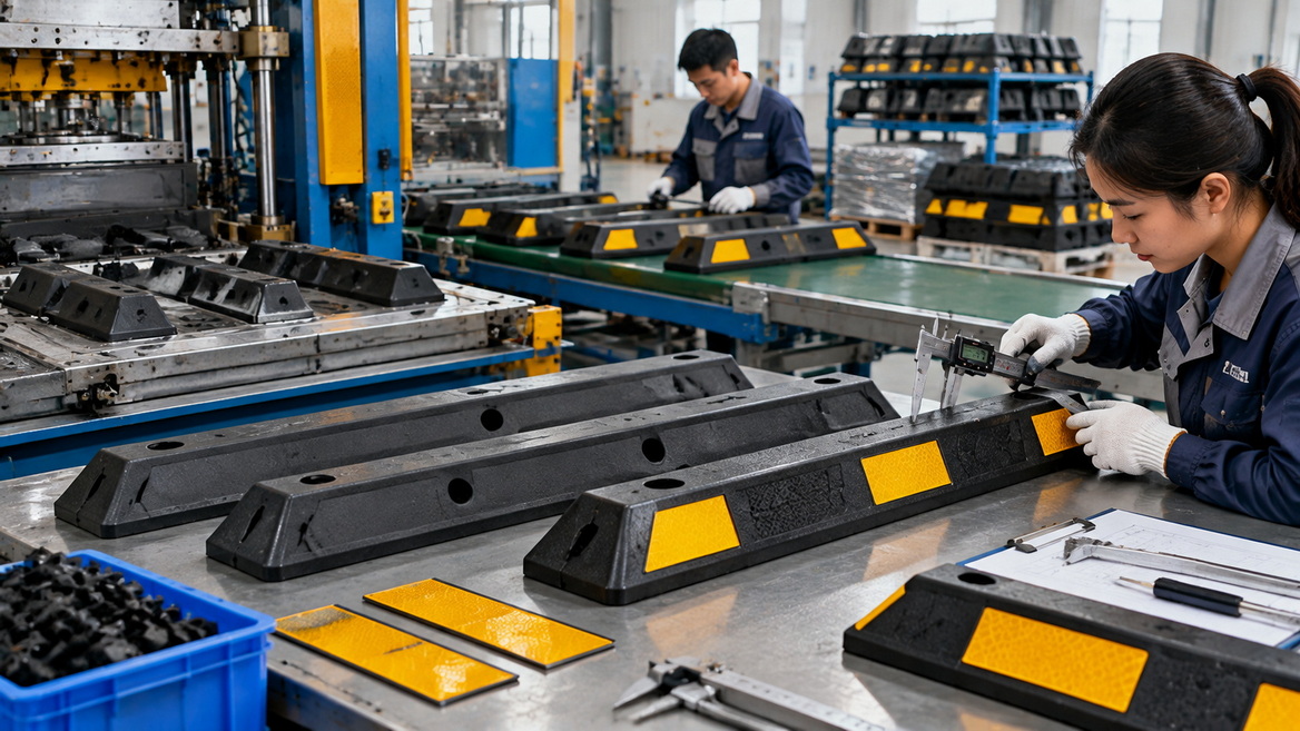 Rubber Wheel Stop Factory Production Rubber Wheel Stop Factory Production