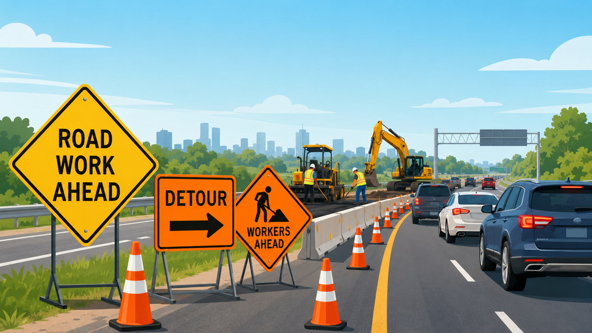 Construction Road Sign Overview Construction Road Sign Overview