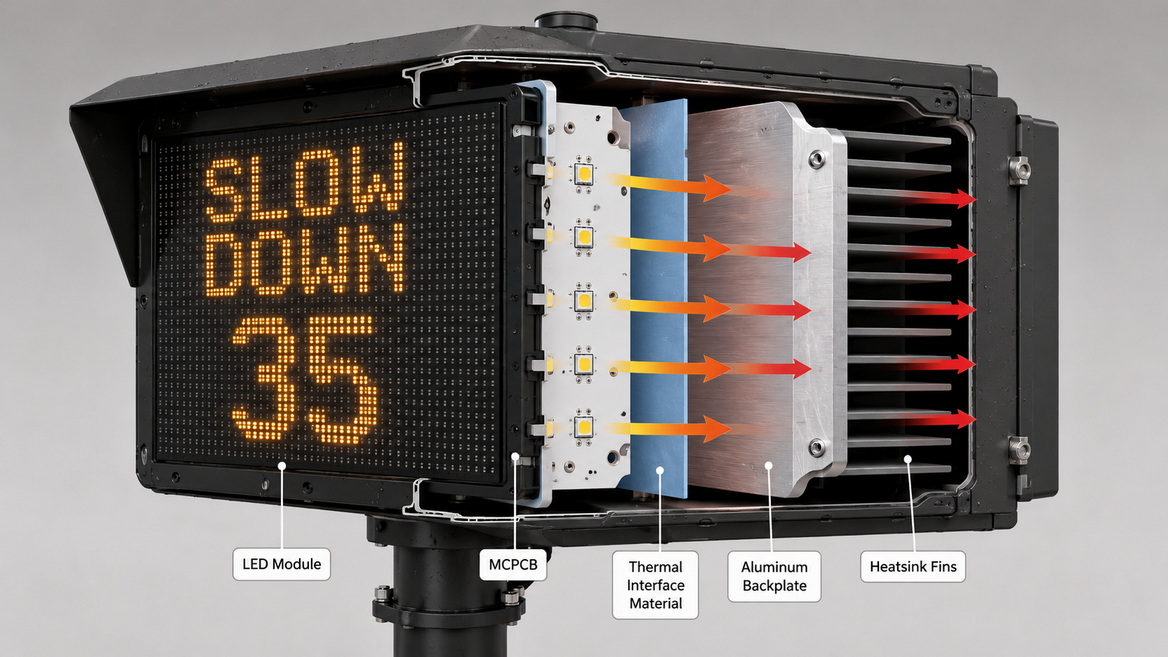 Passive Cooled Led Traffic Sign Structure Passive Cooled Led Traffic Sign Structure
