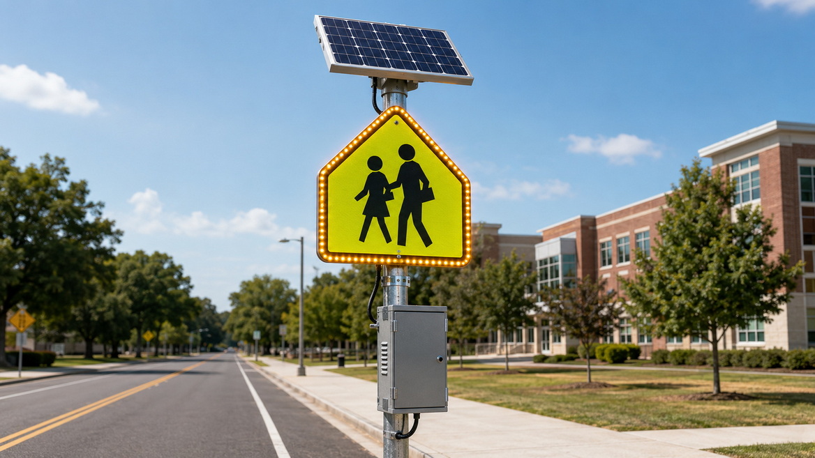 Solar Powered LED School Sign Solar Powered LED School Sign