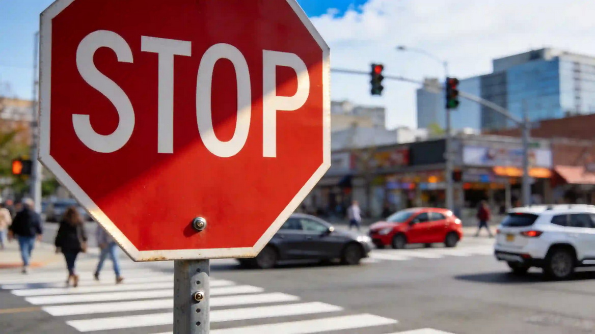 Octagonal Stop Sign At Intersection Octagonal Stop Sign At Intersection