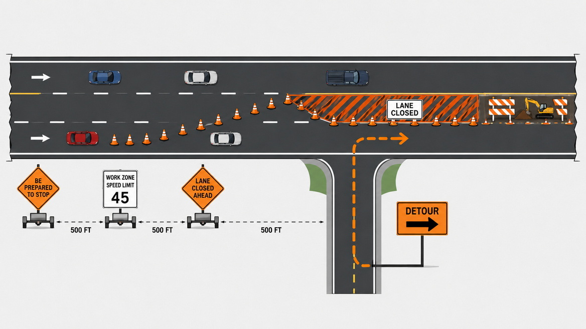 Lane Closure And Detour Layout Lane Closure And Detour Layout