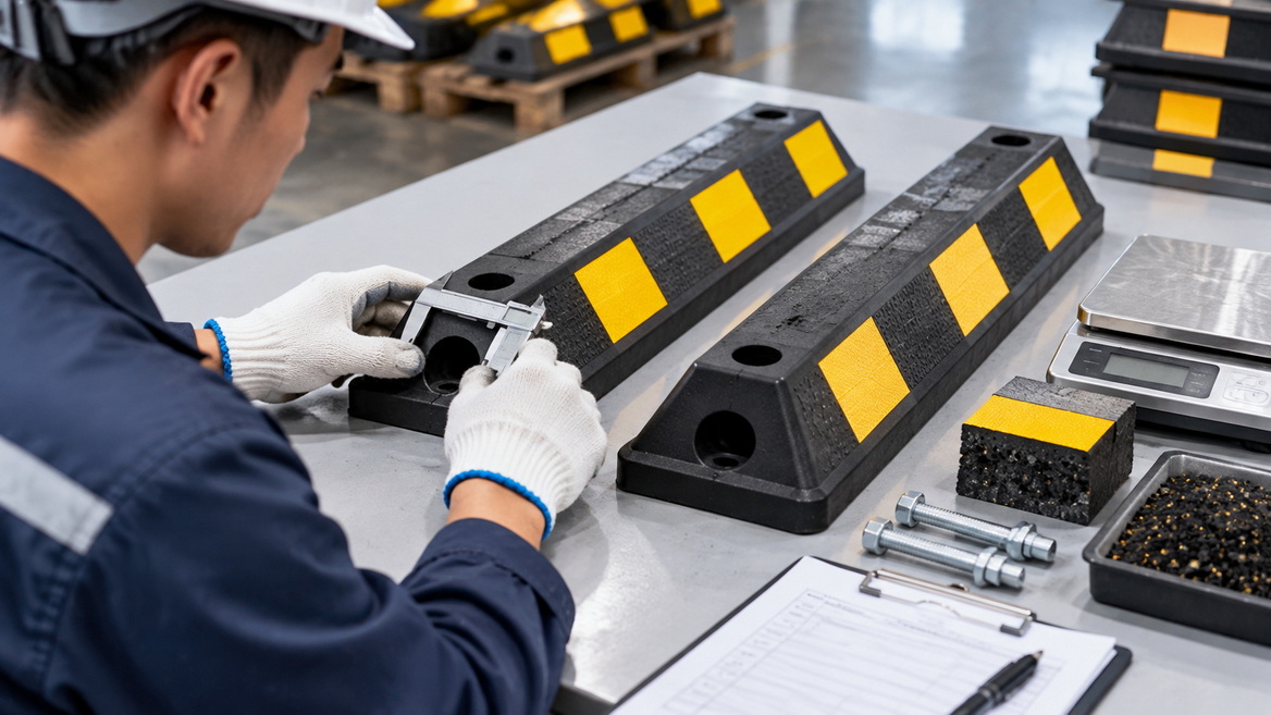 Rubber Wheel Stop Material And Quality Inspection Rubber Wheel Stop Material And Quality Inspection