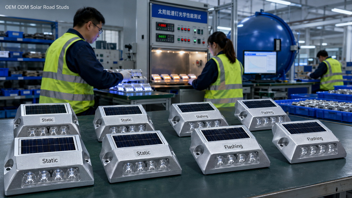 Solar Road Marker OEM Factory Scene Solar Road Marker OEM Factory Scene