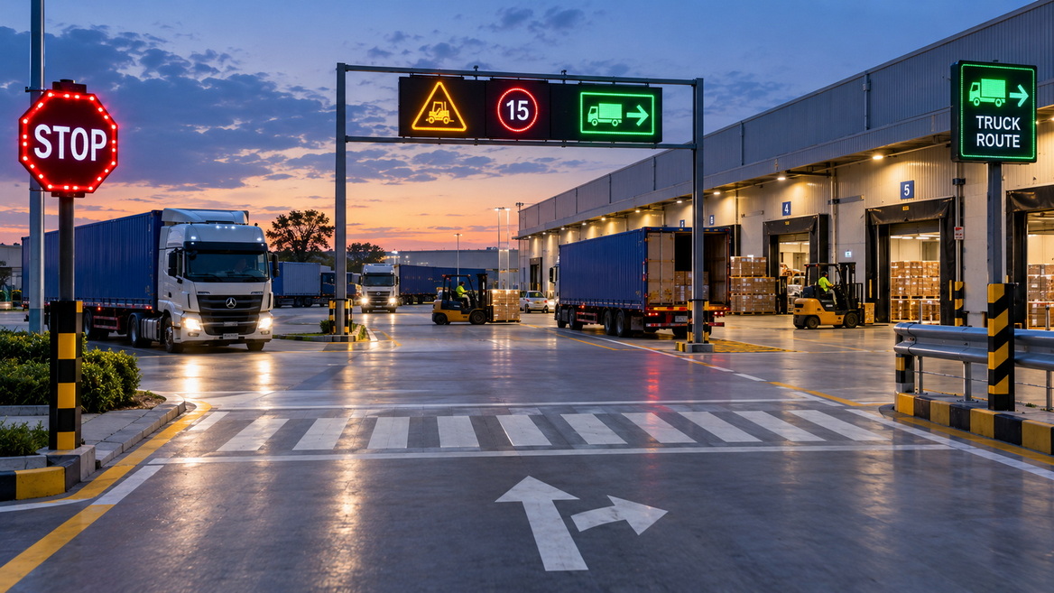 LED Safety Signs In Logistics Park LED Safety Signs In Logistics Park