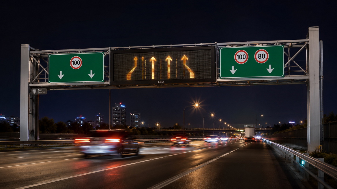 LED Gantry Sign With Anti Graffiti Panels LED Gantry Sign With Anti Graffiti Panels
