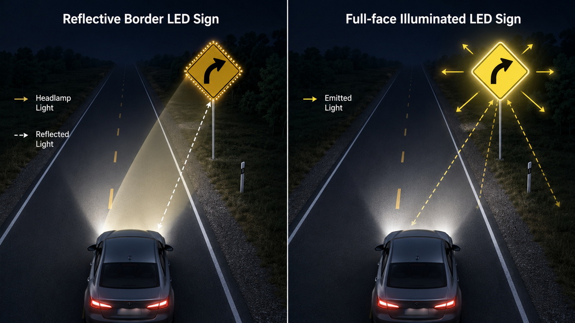LED Traffic Sign Visibility Comparison LED Traffic Sign Visibility Comparison