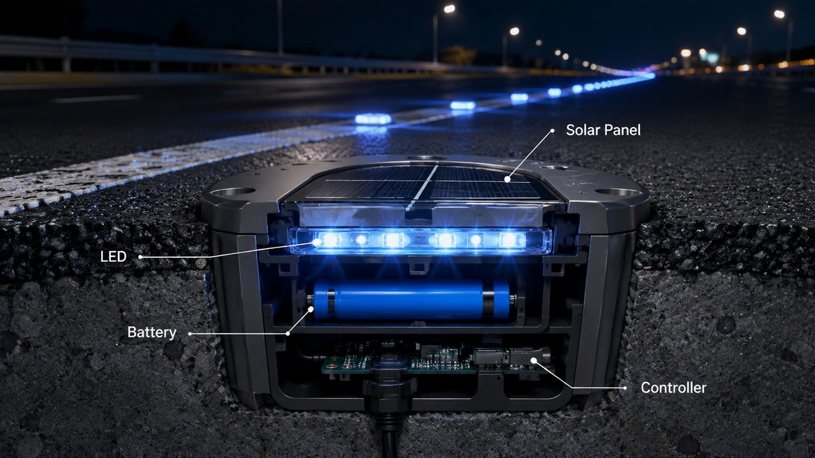 Active Led Road Stud Structure Active Led Road Stud Structure