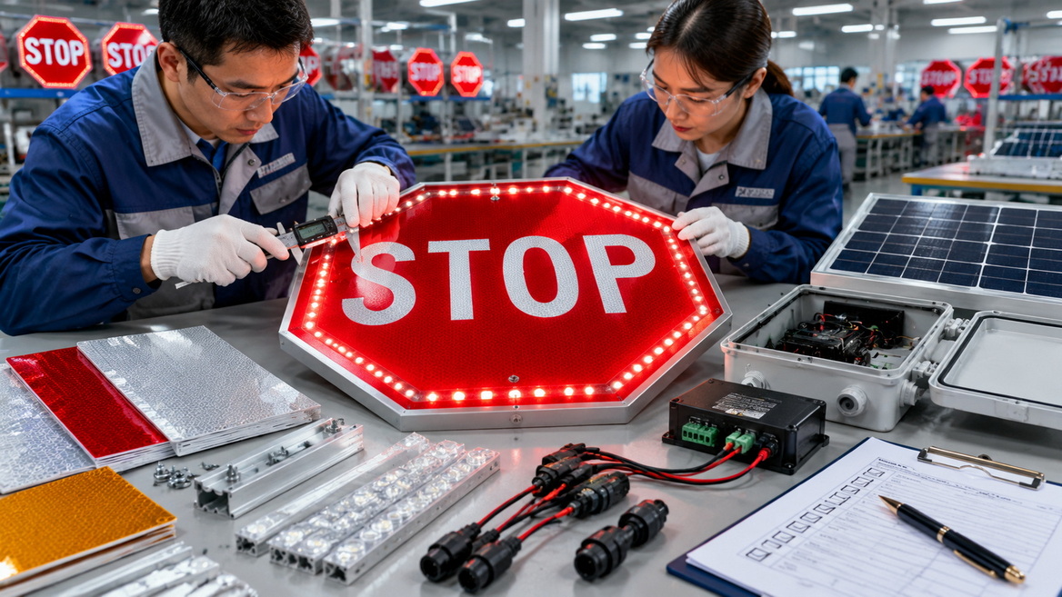 LED Stop Sign Quality Inspection LED Stop Sign Quality Inspection