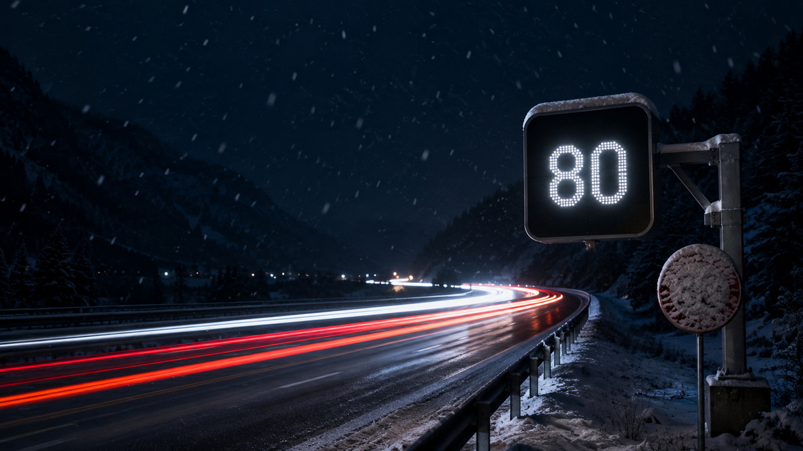 Winter Led Sign Vs Reflective Sign Winter Led Sign Vs Reflective Sign