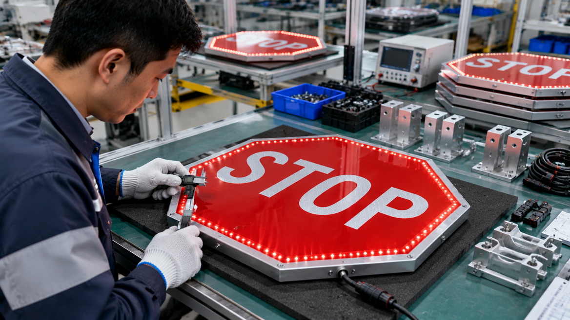 LED Stop Sign Supplier Quality Inspection LED Stop Sign Supplier Quality Inspection