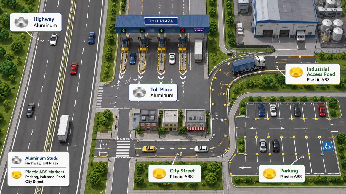 Road Stud Application Scenarios Map Road Stud Application Scenarios Map
