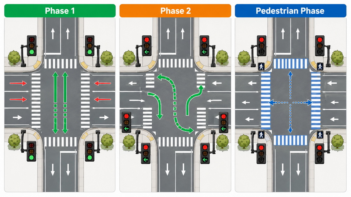 Traffic Signal Design And Phasing Diagram Traffic Signal Design And Phasing Diagram