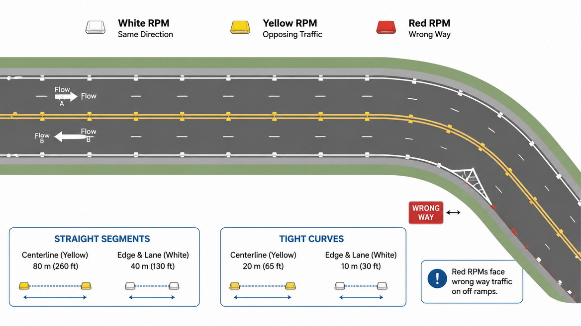 Raised Pavement Marker Placement Diagram Raised Pavement Marker Placement Diagram