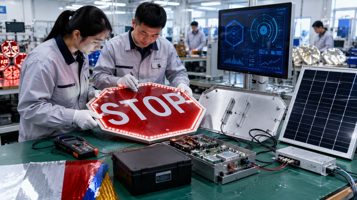 LED Stop Sign Quality Inspection LED Stop Sign Quality Inspection