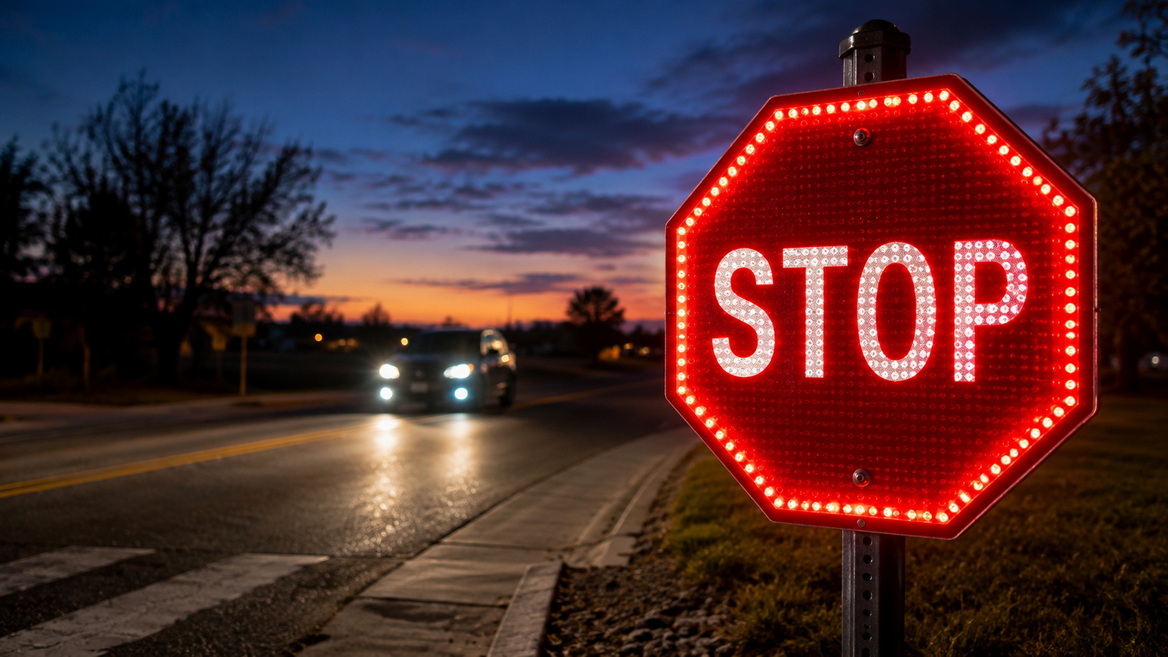 Led Stop Sign Installation Led Stop Sign Installation