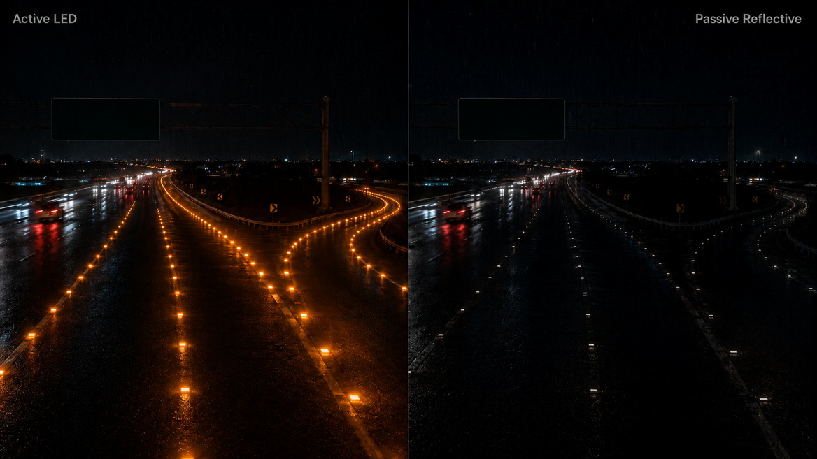Active Vs Passive Road Stud Visibility Active Vs Passive Road Stud Visibility