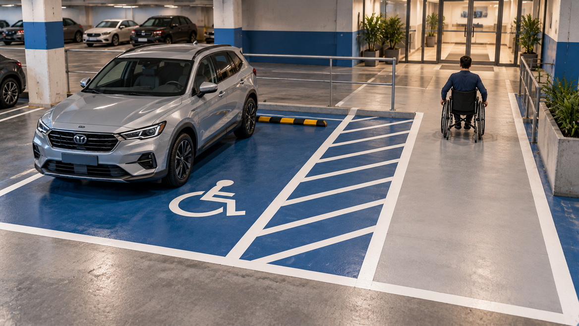 Accessible Parking Route And Wheel Stop Placement Accessible Parking Route And Wheel Stop Placement