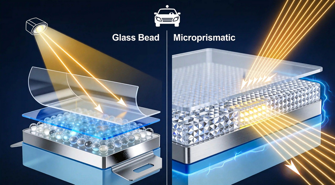 Glass Bead And Microprismatic Structure Glass Bead And Microprismatic Structure