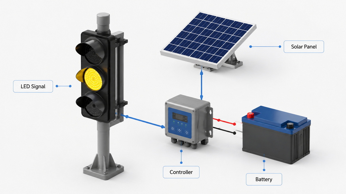 Solar Traffic Light System Diagram Solar Traffic Light System Diagram