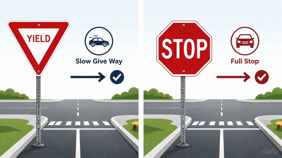 Yield Sign Versus Stop Sign Yield Sign Versus Stop Sign
