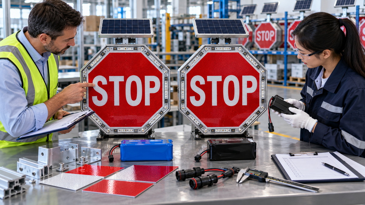 LED Stop Sign Sample And Batch Verification LED Stop Sign Sample And Batch Verification