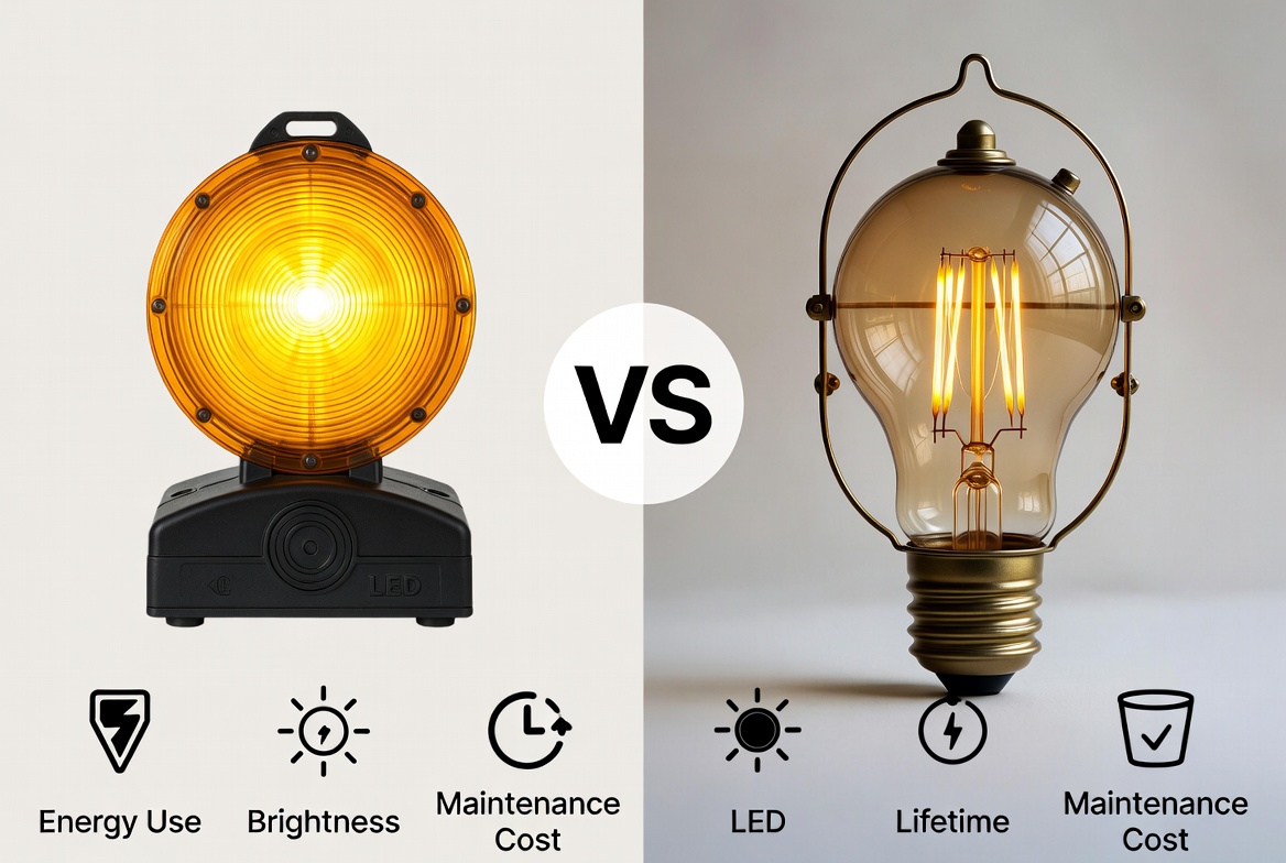LED Vs Incandescent Barricade Lights LED Vs Incandescent Barricade Lights