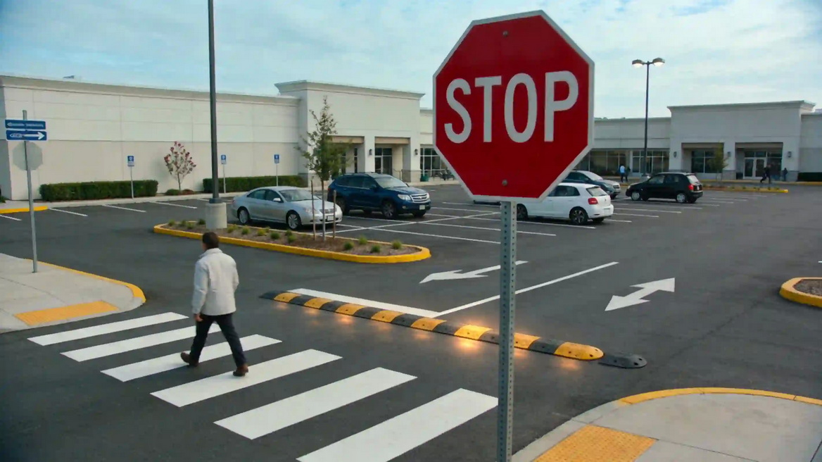 Parking Lot Stop Sign Safety Parking Lot Stop Sign Safety