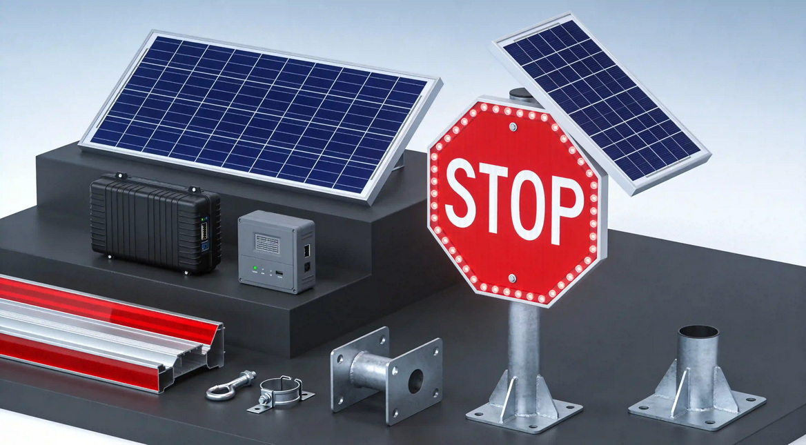 Solar Led Stop Sign Components Solar Led Stop Sign Components