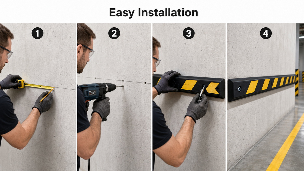 Rubber Wall Guard Installation Steps Rubber Wall Guard Installation Steps