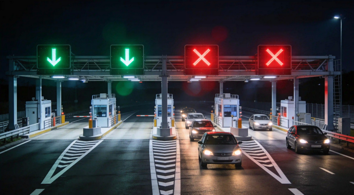 LED Toll Plaza Lane Control System