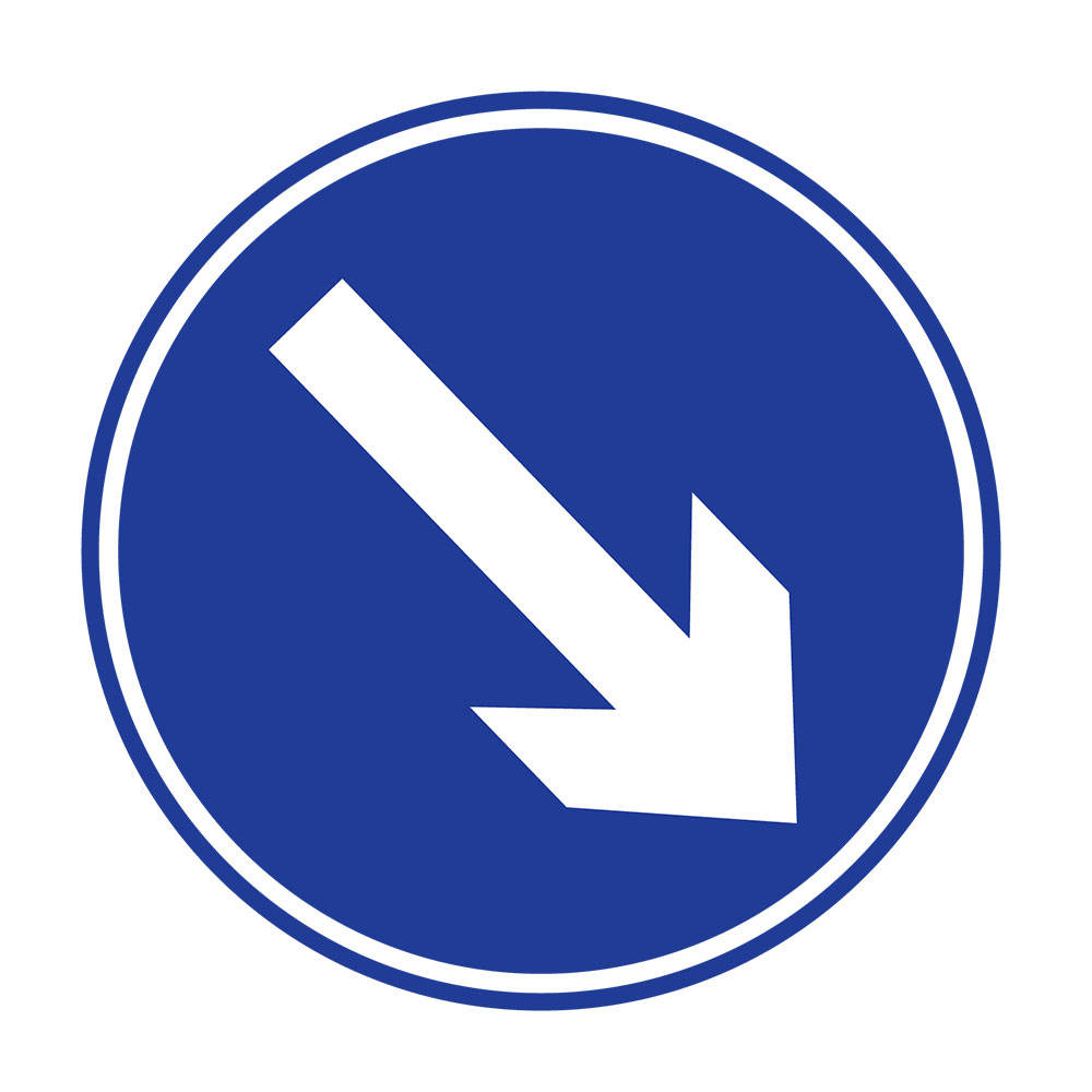 Round Arrow Road Safety Warning Traffic Sign