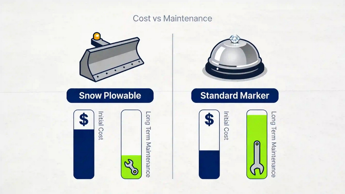 Lifecycle Cost Comparison Snow Plowable Vs Standard Markers