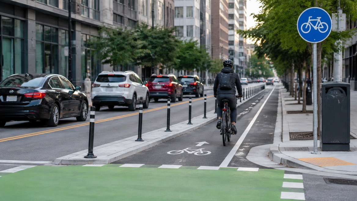 Protected Bicycle Lane Safety System