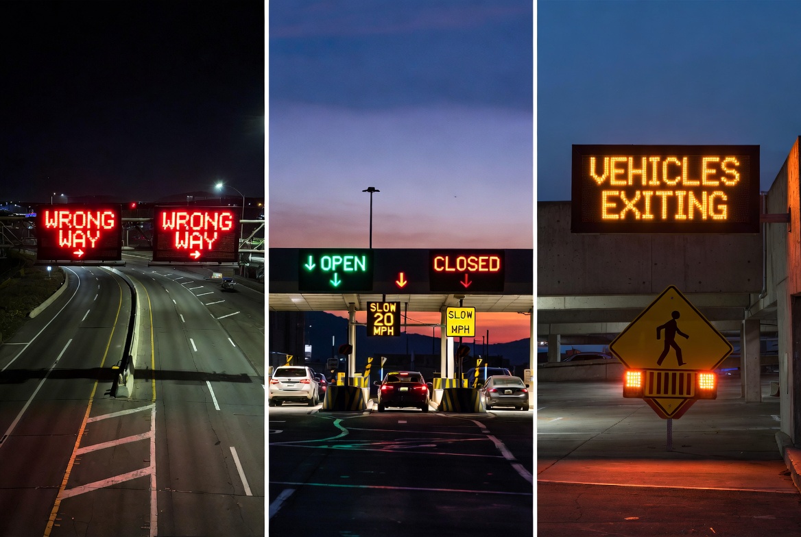 Integrated LED Traffic Warning Systems At Multiple Sites