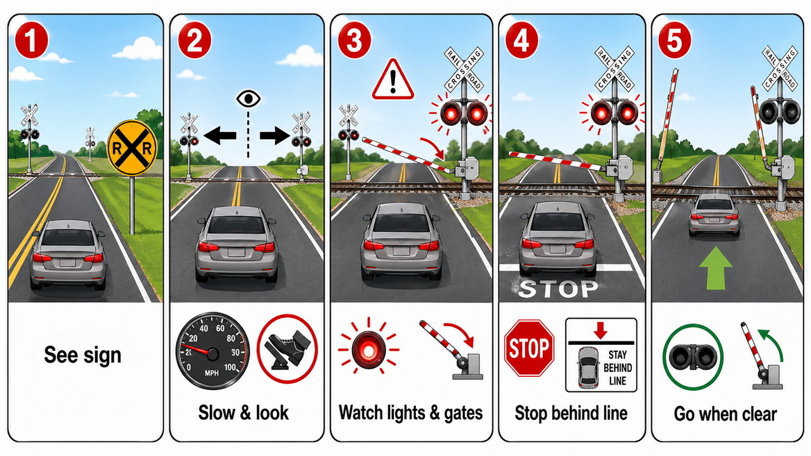 Step By Step Railroad Crossing Safety Guide