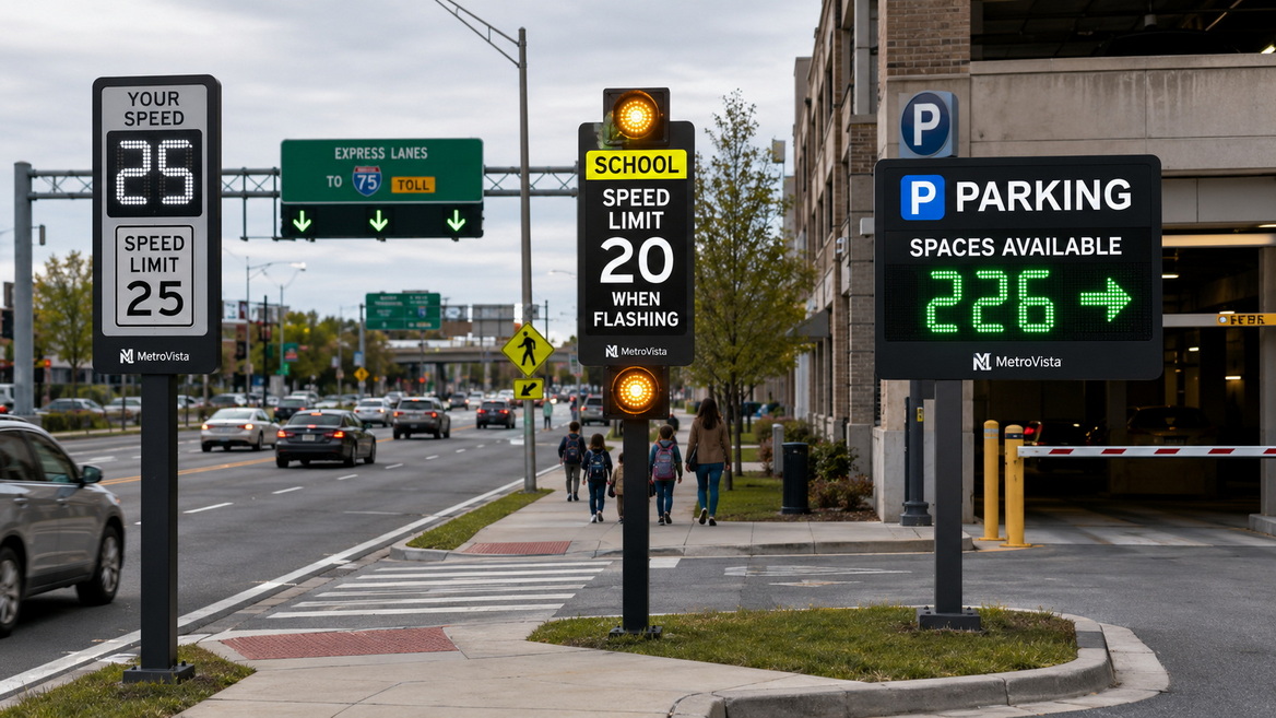 LED Traffic Sign System For Parking And City Streets