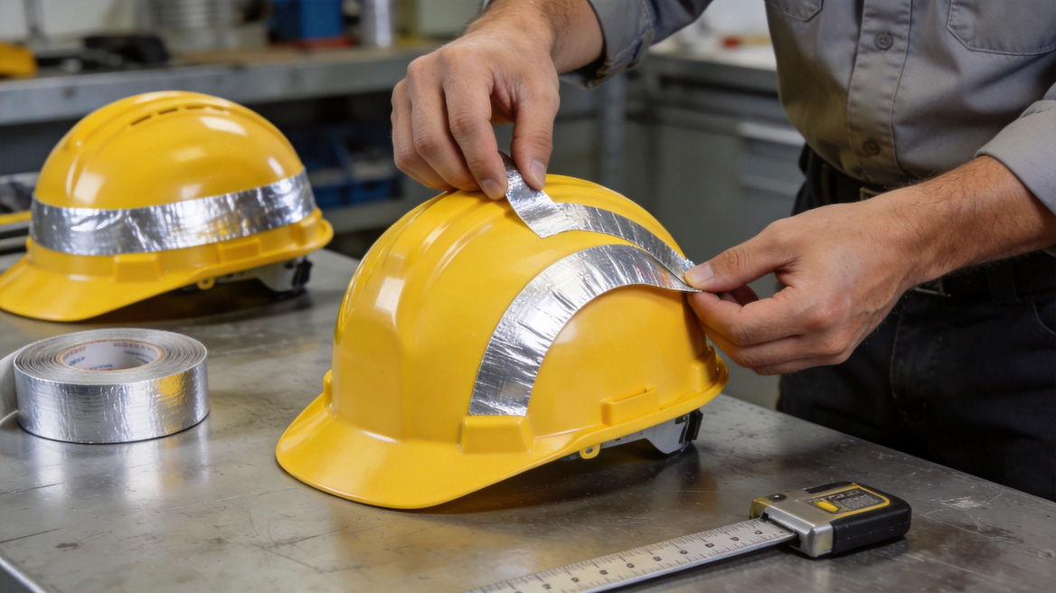 Hard Hat Reflective Tape Application