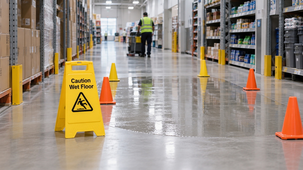 Indoor Safety Cone Hazard Marking