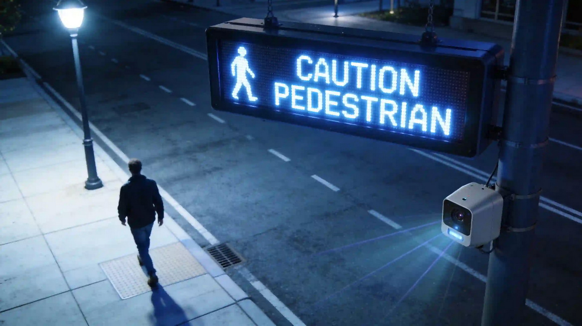 Motion Sensor LED Crosswalk Sign