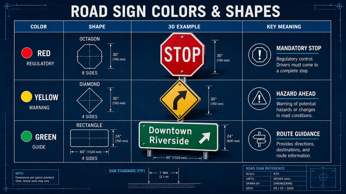 Signs Colors Shapes Table Visual