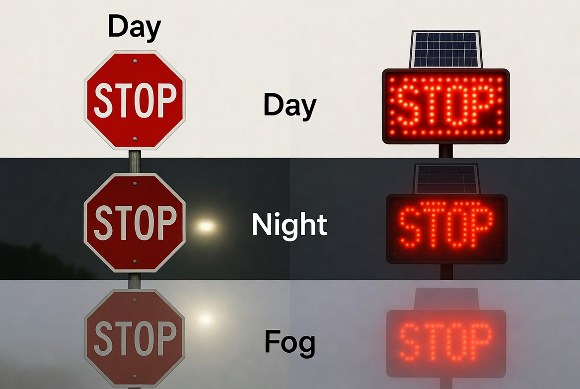 Visibility Comparison Day And Night