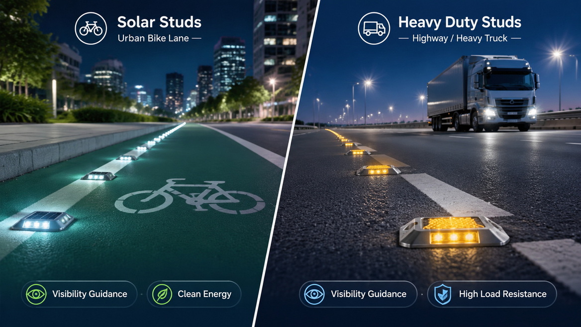 Bike Lane Studs Vs Highway Studs Diagram