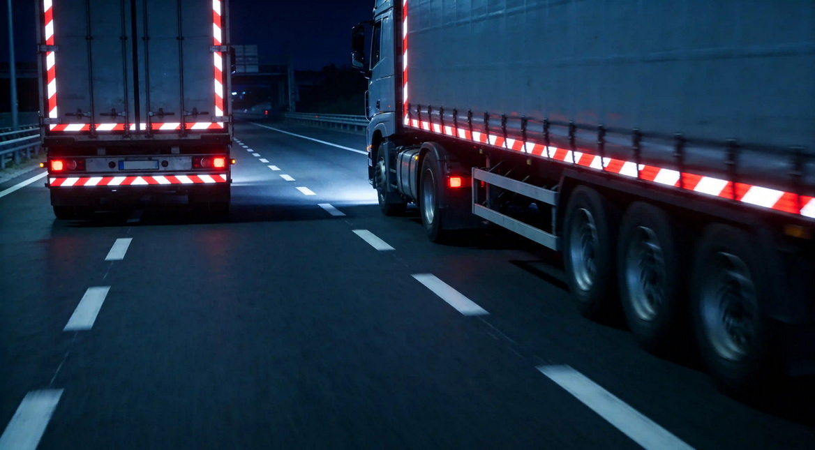 ECE 104 Truck Contour Marking At Night