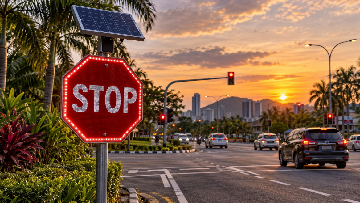 Solar Led Stop Sign At Malaysian Intersection.jpg