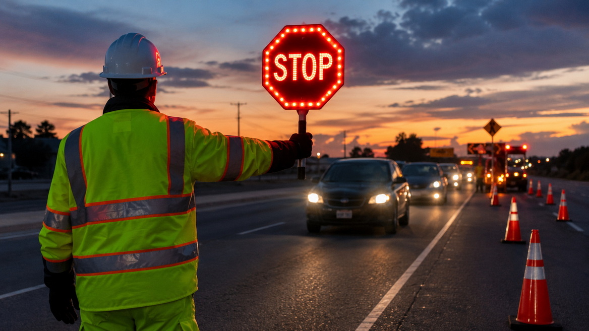 LED Stop Slow Paddle In Use