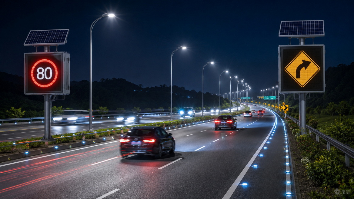 Smart Highway With Solar LED Signs