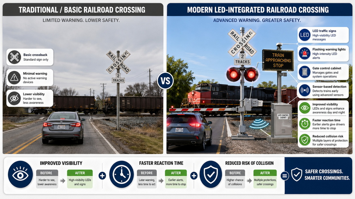 Traditional Versus Modern Railroad Crossing Warning System